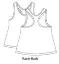 Racerback tank length option for Dynamite crop custom design