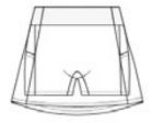 Sydney Skort Micro Mini 3 inch — front view technical sketch