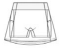 Sydney Skort Micro Mini 3 inch — front view technical sketch