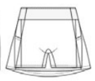 Sydney Skort Micro Mini 4 inch — front view technical sketch