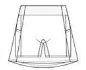 Sydney Skort Mini 5 inch — front view technical sketch